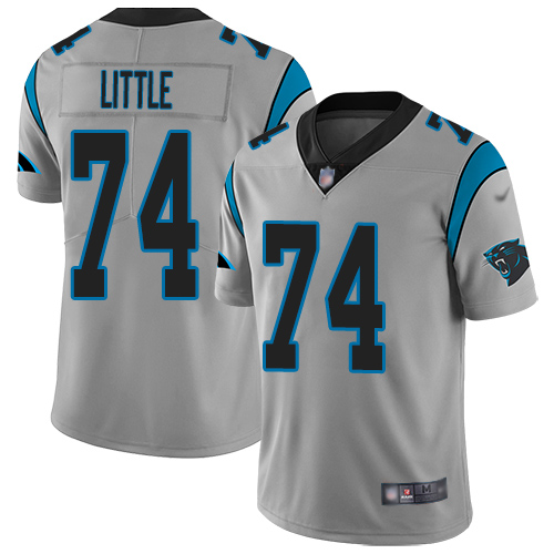 Carolina Panthers Limited Silver Men Greg Little Jersey NFL Football #74 Inverted Legend